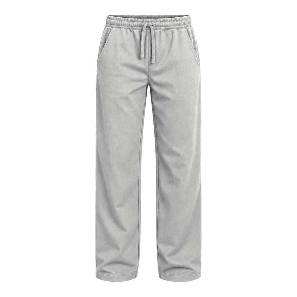 Everyday Drawstring Pants — Light Grey front view