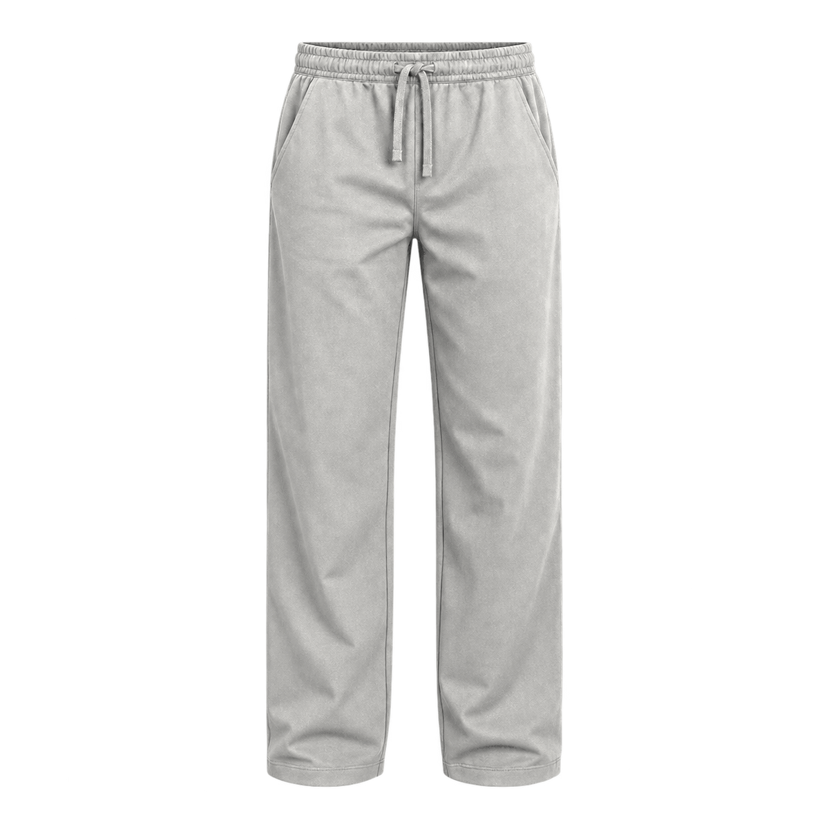 Everyday Drawstring Pants — Light Grey front view