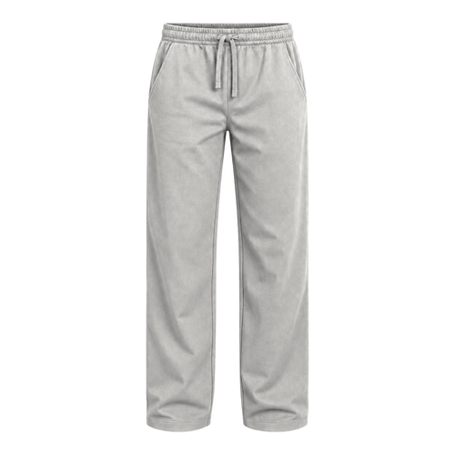 Everyday Drawstring Pants — Light Grey front view