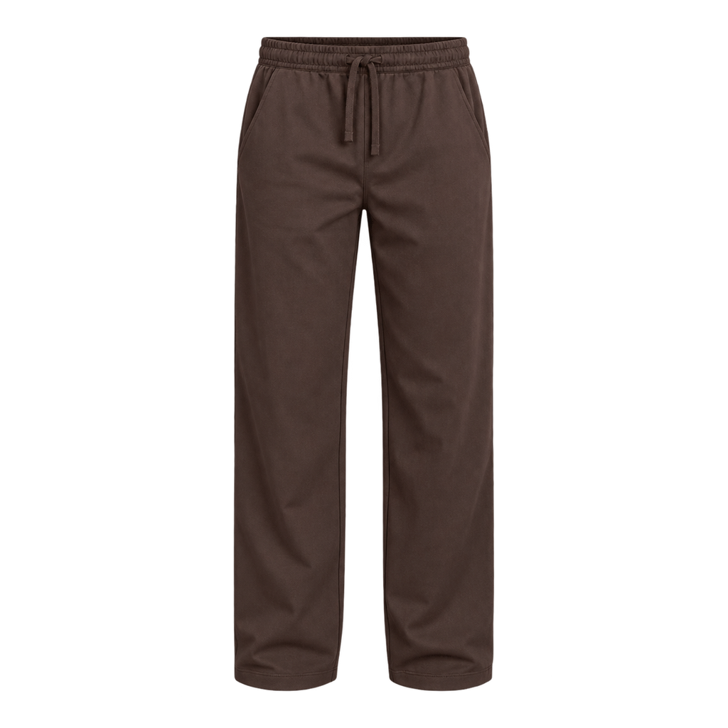 Everyday Drawstring Pants — Chocolate Brown front view