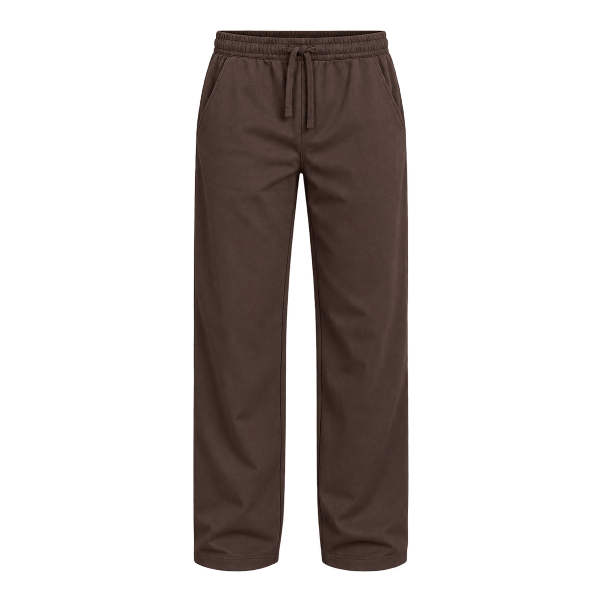 Everyday Drawstring Pants — Chocolate Brown front view