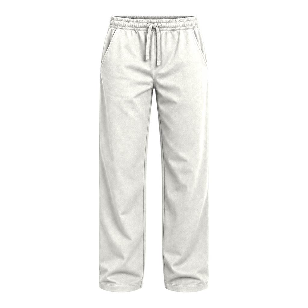Everyday Drawstring Pants — White front view
