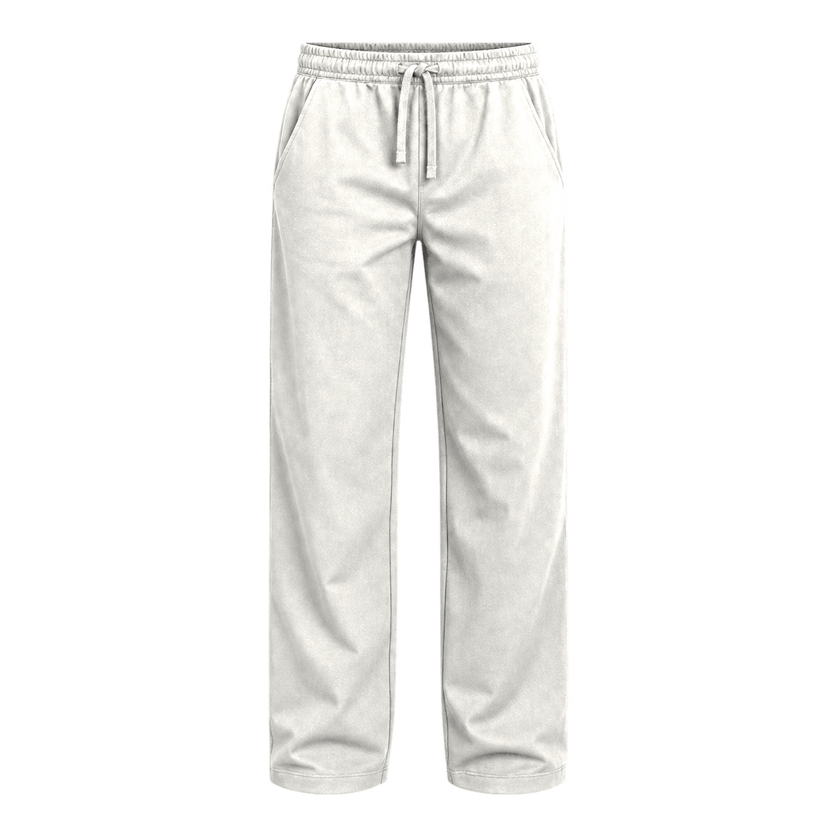 Everyday Drawstring Pants — White front view