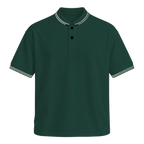 Contrast Trim Polo — Forest Green front view
