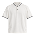 Contrast Trim Polo — White front view