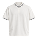 Contrast Trim Polo — White front view