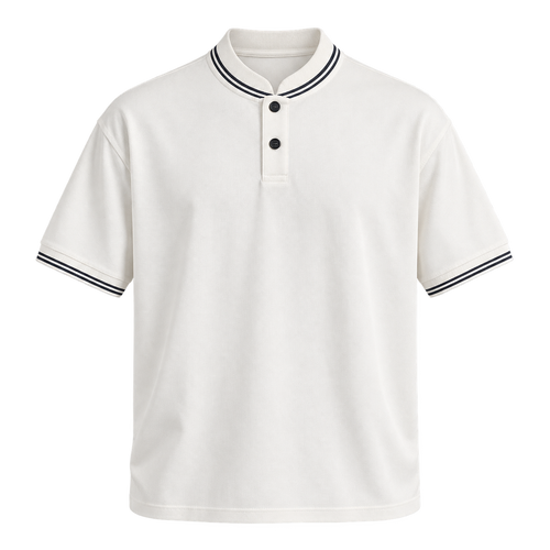 Contrast Trim Polo — White front view