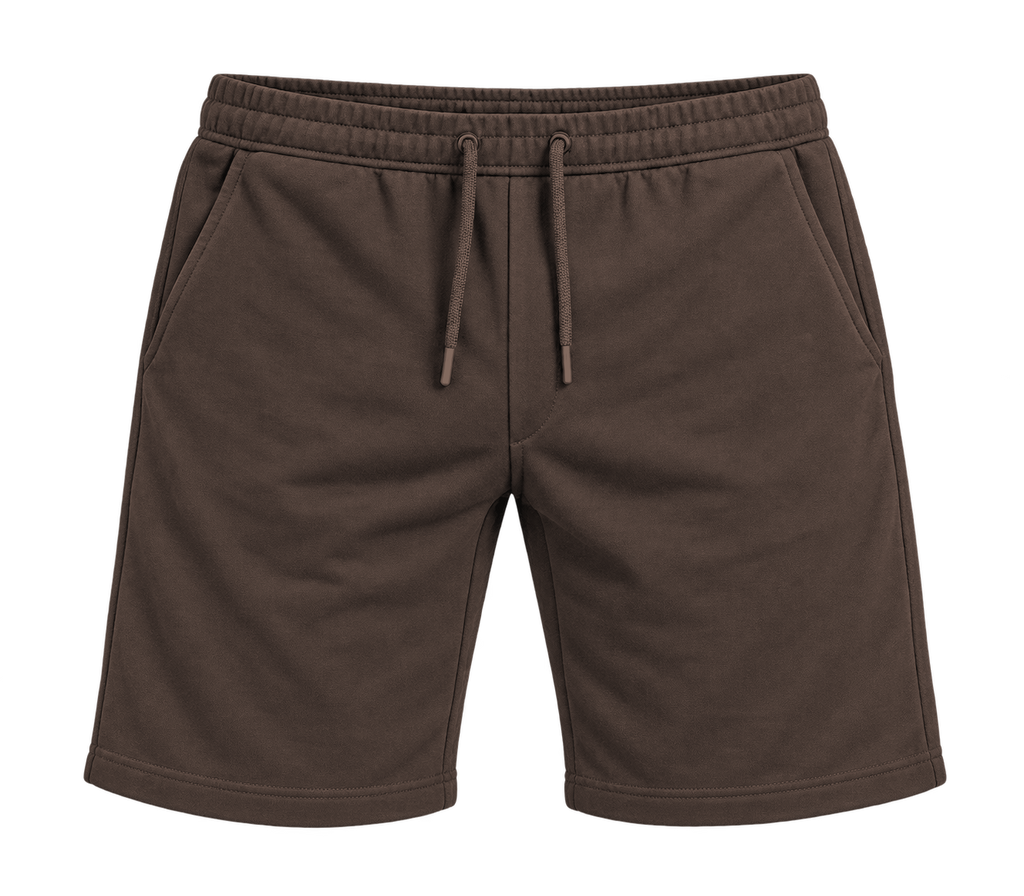 Everyday Drawstring Shorts — Chocolate Brown front view