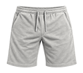 Everyday Drawstring Shorts — Light Grey front view