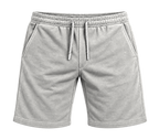 Everyday Drawstring Shorts — Light Grey front view