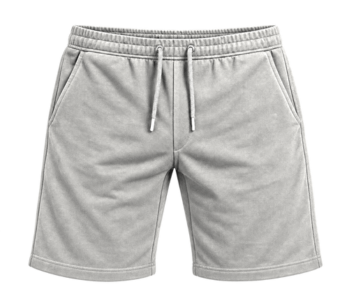 Everyday Drawstring Shorts — Light Grey front view