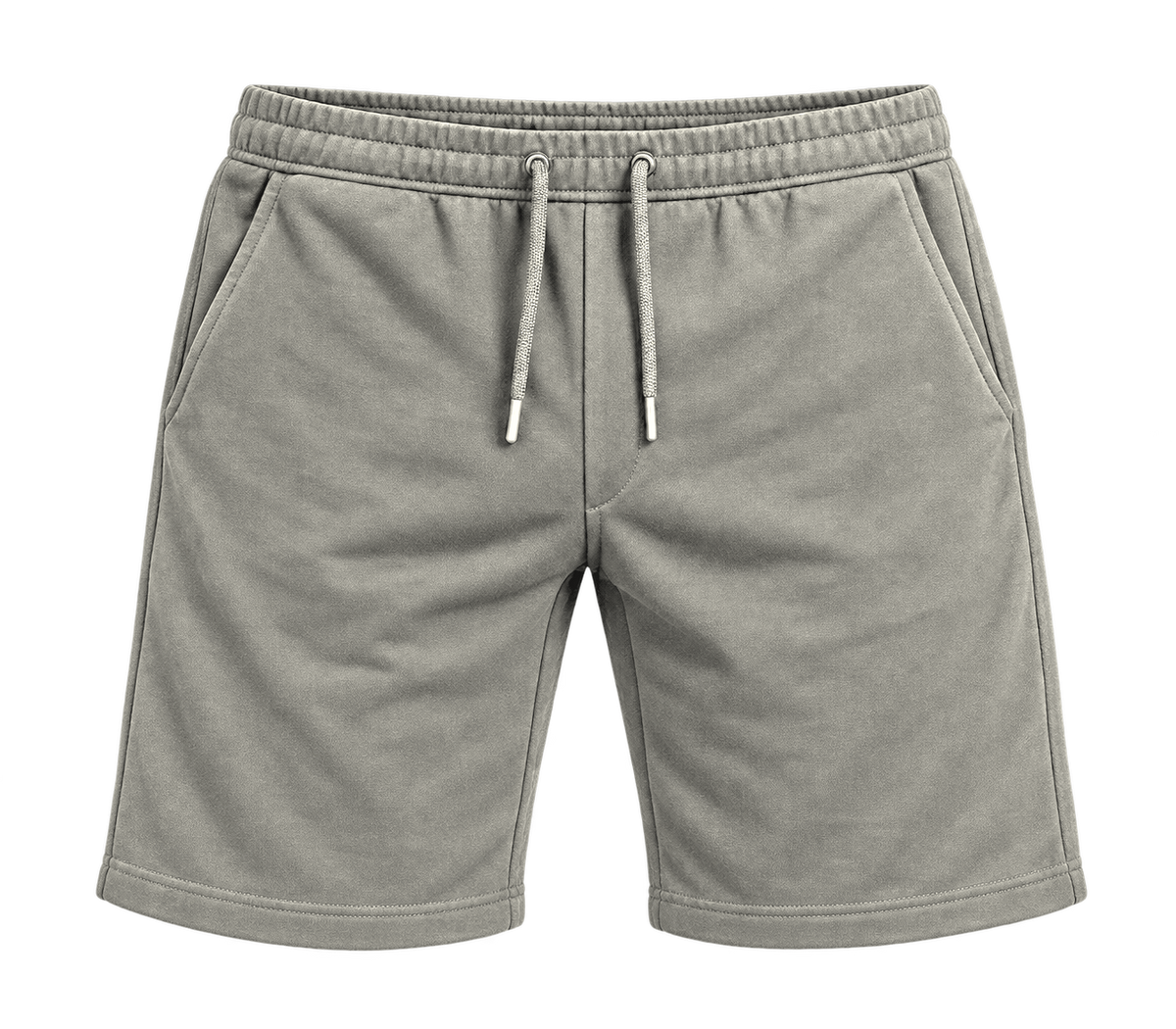 Everyday Drawstring Shorts — Stone front view