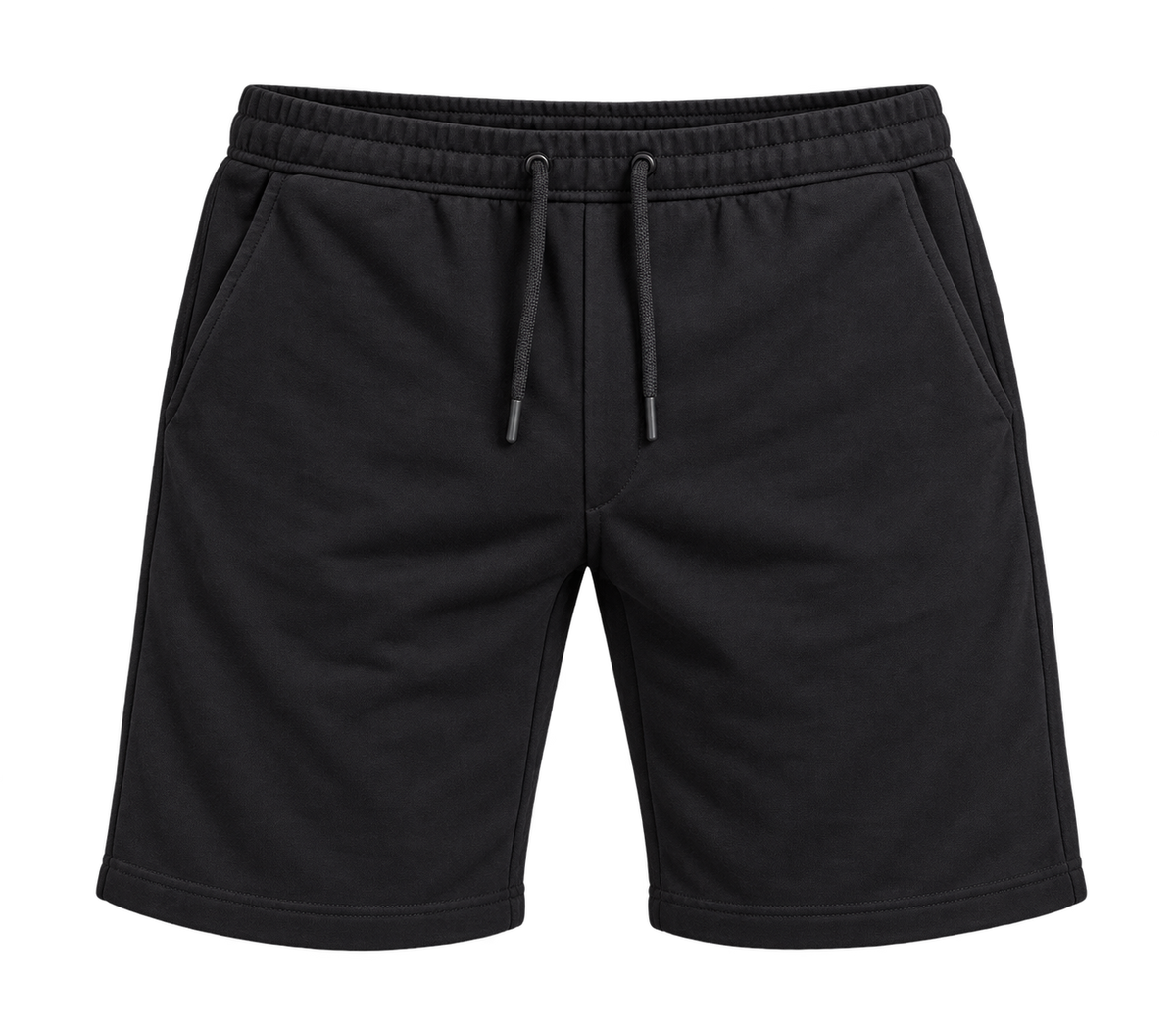 Everyday Drawstring Shorts — Black front view