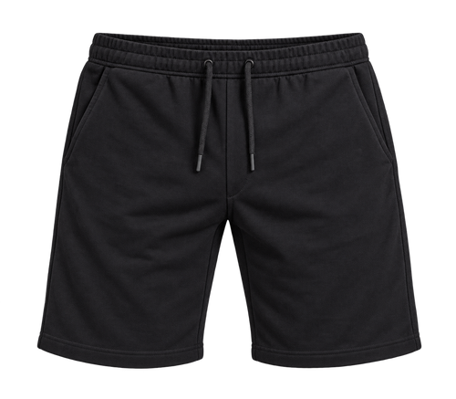 Everyday Drawstring Shorts — Black front view